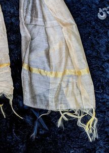 Ivory Dupatta with Gold Border | Festive Ethnic