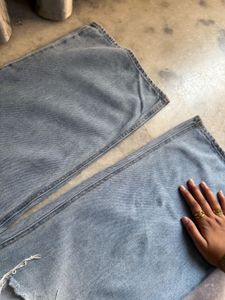 Light Wash Ripped Wide Leg Jeans