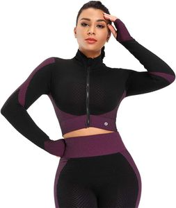 Women's Black & Purple Athletic Crop Top