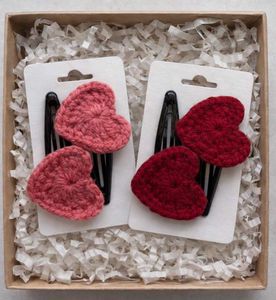 Handmade Heart Crochet Hair Clips