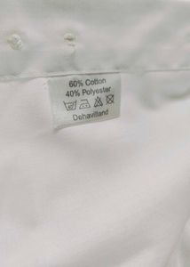 Dehavilland Men White Cotton Mix Regular Fit Shirt