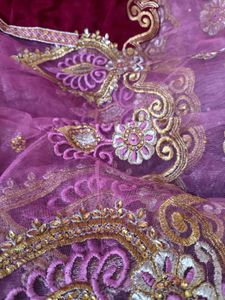 Embroidery heavy work saree
