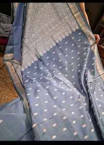 Yellow Cotton , Blue benarasi saree and kurt