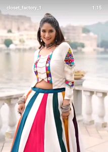 Vibrant Striped Lehenga Choli Set