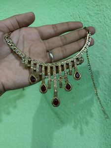 Elegant Red Stone Necklace Set
