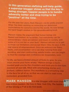 Subtle art of not giving a fuck by Mark Manson