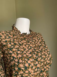 Floral Print Long Sleeve Midi Dress