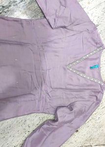 Elegant Lavender Kurta Set with Organza dupatta