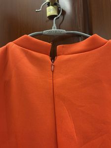 Vibrant Orange Embellished Dress