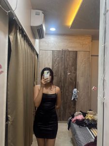 Sleek Black Slip Dress