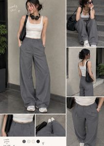 Stylish Grey Wide Leg Trousers