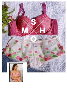 Pink silicon soft flexible paded Bra and Panty Set