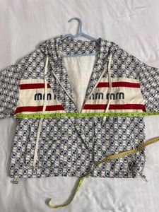 Retro Patterned Windbreaker Jacket
