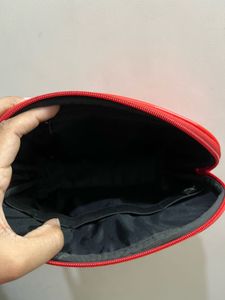 Red Patent Cosmetic Pouch Set of 2