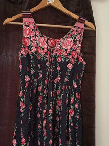 Navy blue floral maxi dress