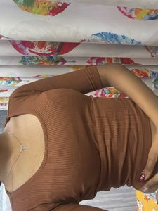 Brown crop top