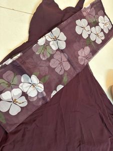 Elegant Floral anarkali with dupatta
