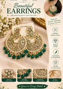 Elegant Kundan &amp; Pearl Jewellery Set