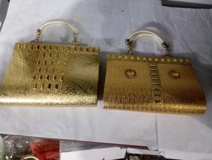 2 Pieces Combo Elegant Golden Evening Clutch Bags