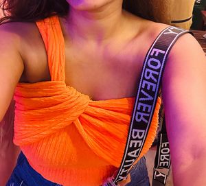 Savana orange one shoulder top