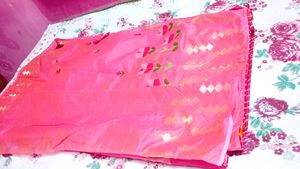 Beautiful Pink  silk Saree