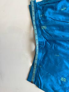 Turquoise blue Silk Skirt with Dupatta