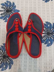 Stylish Blue & Red Flip-Flops