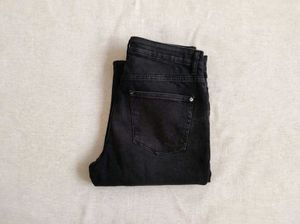 Black Wash Straight Leg Jeans