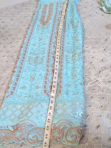 Elegant Sky Blue Embroidered Kurta and dupatta