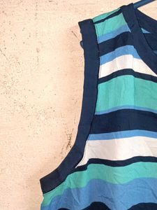 TOMMY HILFIGER Striped Sleeveless V-Neck Top