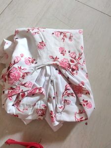 White Floral Print Blouse