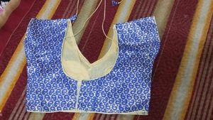 Stunning Blue Brocade Blouse