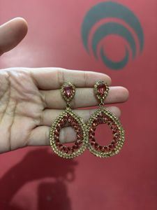 Pink & Gold Statement Earrings