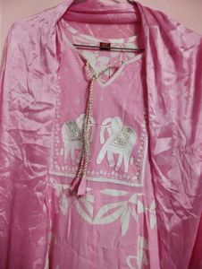 Pink Ethnic Kurta Set with Trousers