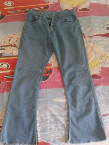 Flared Blue Denim Jeans