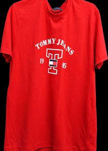 Tommy Jeans Red T-Shirt - Pure Cotton
