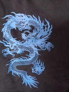 Black Dragon Print Crop Top