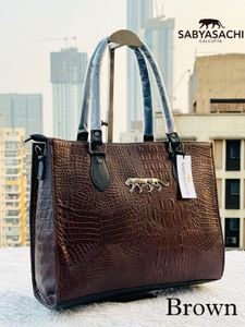 Sabyasachi Calcutta Black Croc Tote Bag