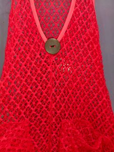 Cut Work Net Shrug Over Top