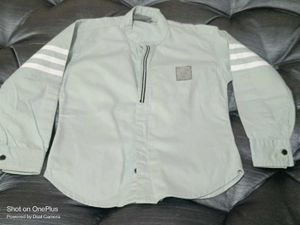 Striped Sleeve Light Green Shirt