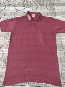 Maroon Striped T-Shirt