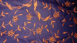 Navy blue shiffli work dupatta