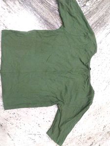 Olive Green Textured T-Shirt