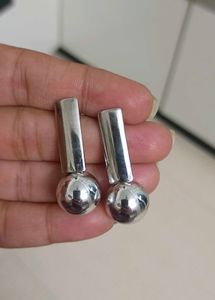 Silver Ball Drop Earrings