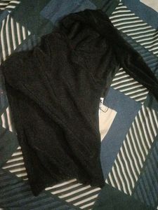 black One-Shoulder Shiny Crop Top (Medium Size) ✨