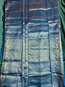New Elegant Blue &amp; Teal Silk Saree