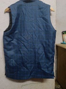 Men's Blue Check Nehru Jacket