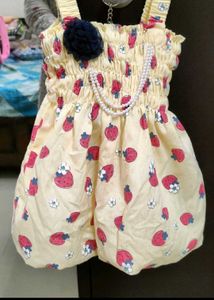 Adorable Strawberry Print Baby Dress