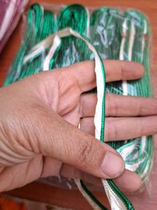 Green & White Ribbon piping