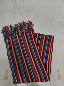 Colorful Striped Scarf with Tassels